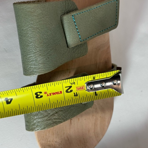 TRIPPEN Sz 36 Clogs Leather Wooden Soles Open Toe Slip On Slides Sandals - Picture 8 of 10